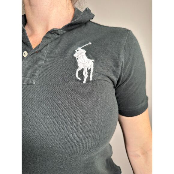 Polo Ralph Lauren Big Pony Classic Slim Fit Mesh Polo Polo Black Kids Size M - Picture 6 of 12